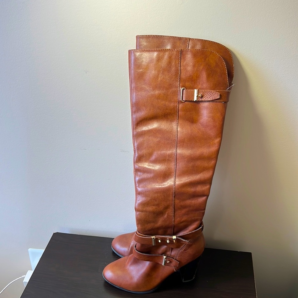 Aldo Brown Calf-High Boots